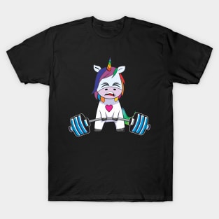 Funny Unicorn Weightlifting Workout Gym Unicorn Bodybuilding T-Shirt